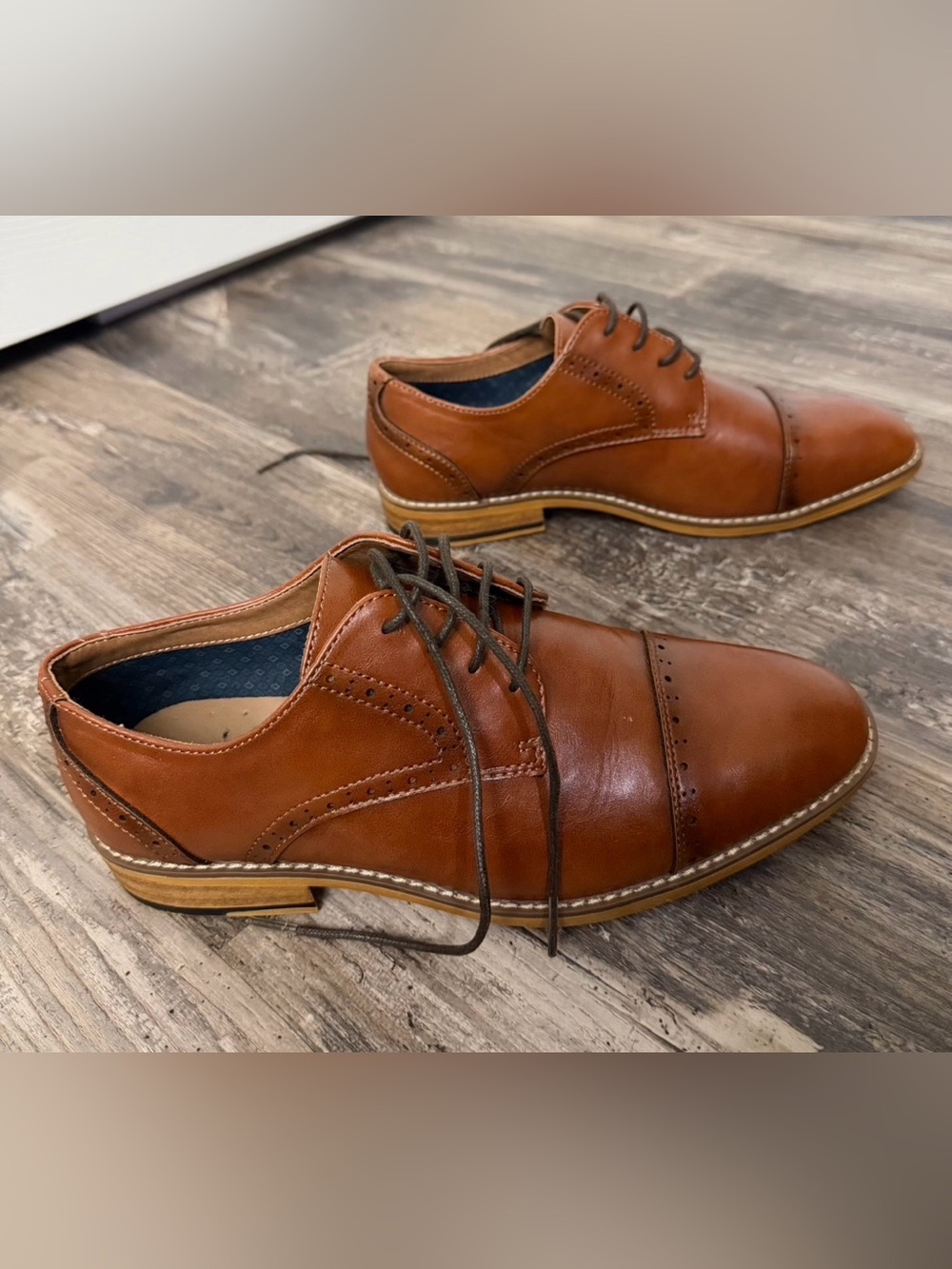 Ashford Hayes Men’s Cognac Brown Dress Shoes Size 6